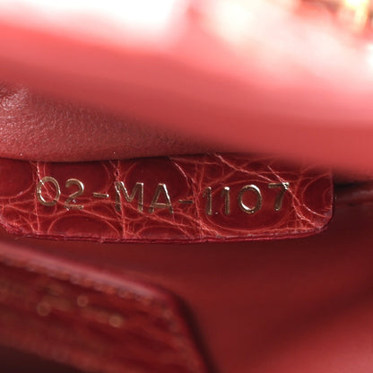 Alligator Mini Lady Dior Red