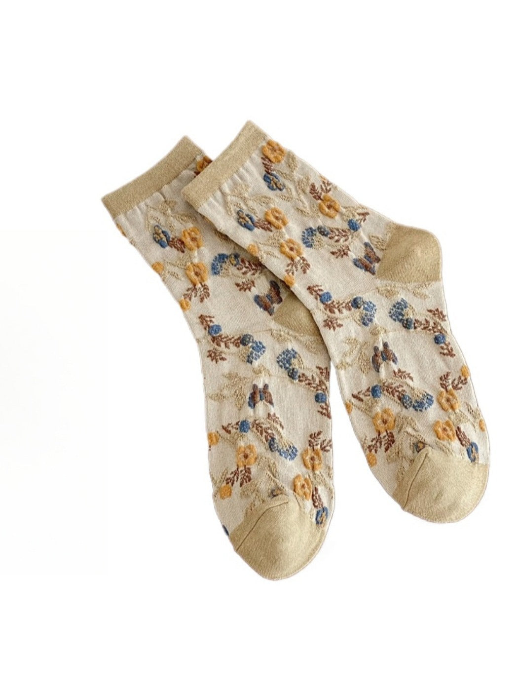 Rufia - Simple Flower Mid-Calf Socks - Chic &amp; Sweet