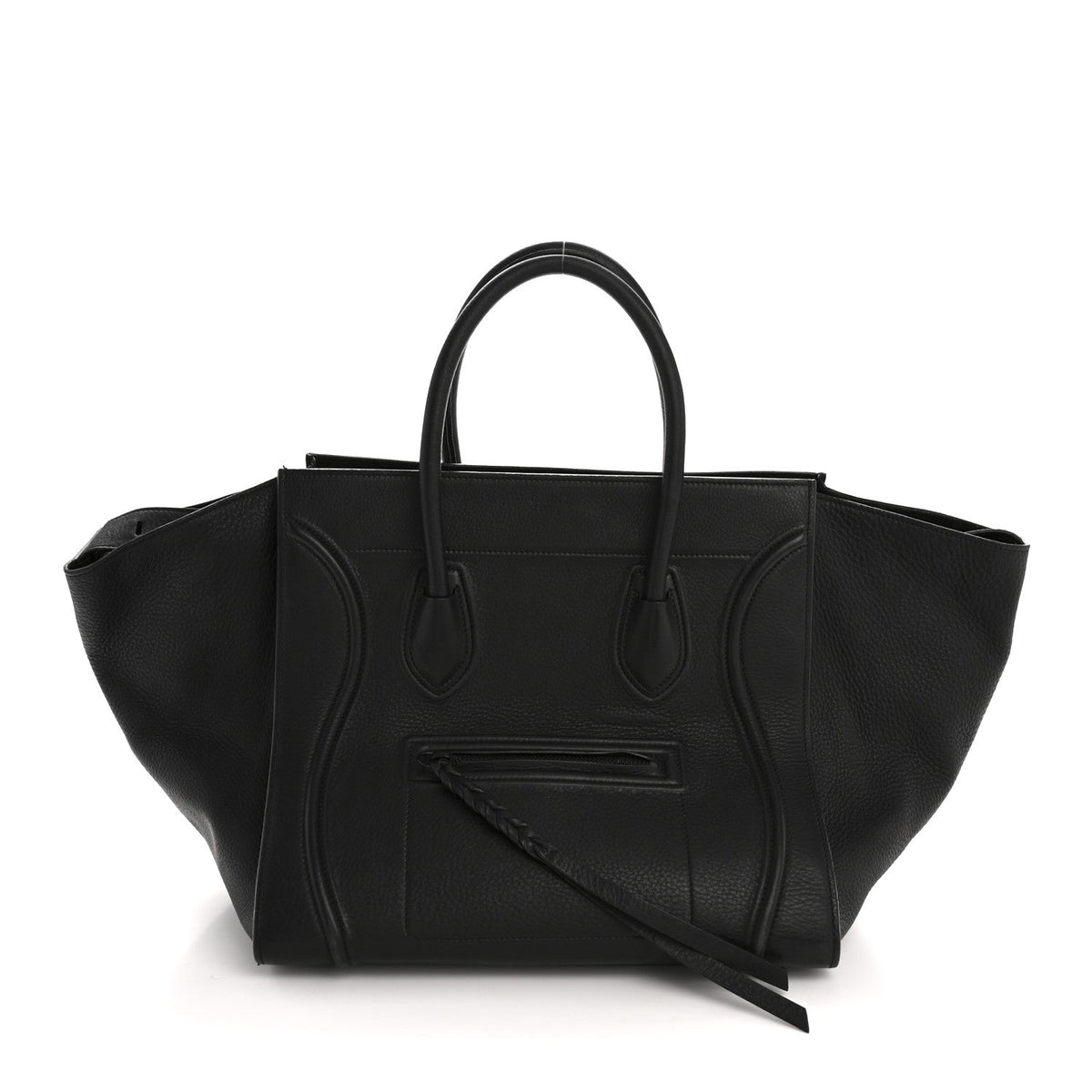 Grained Calfskin Medium Phantom Luggage Black