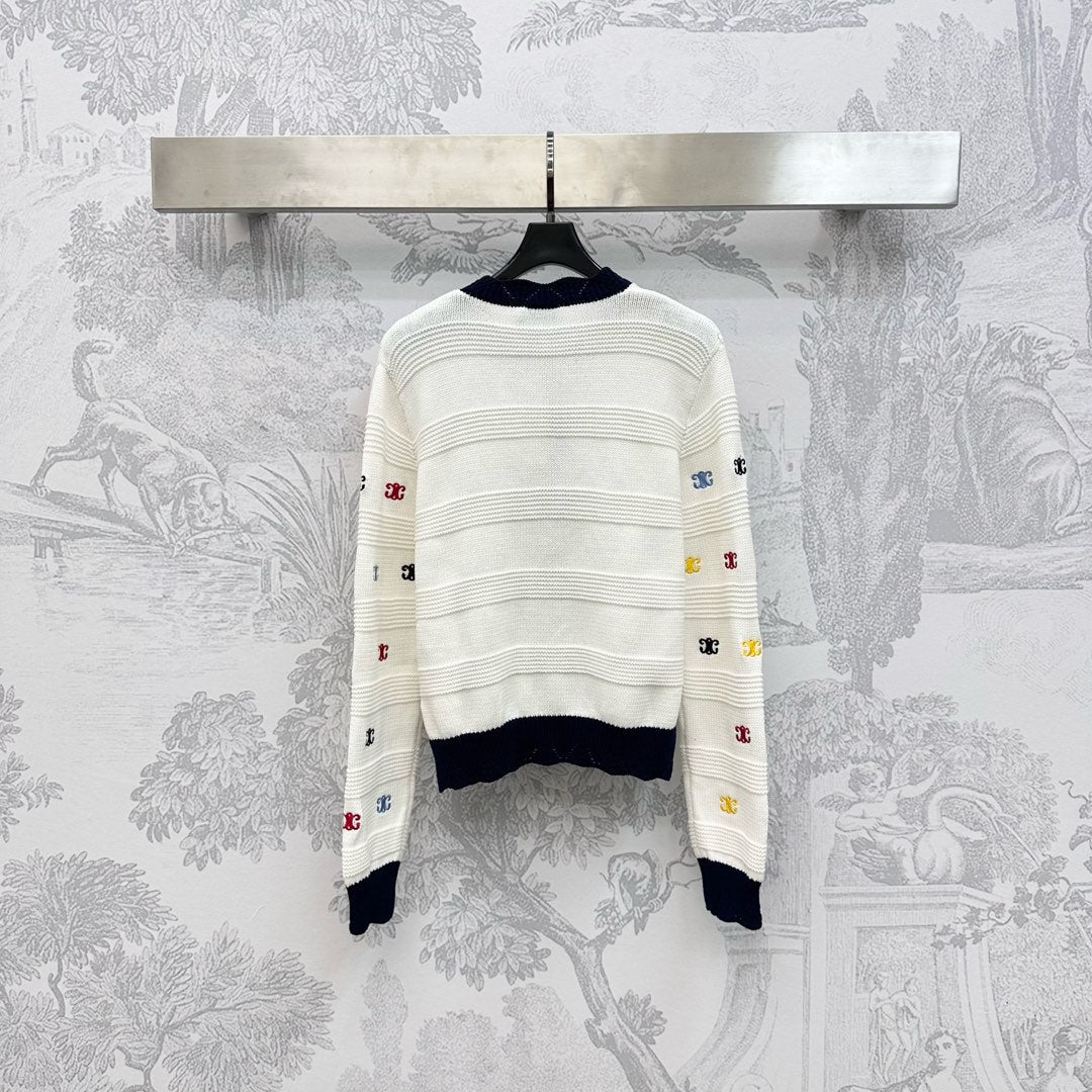 Celine 25 Cardigan White Wool 300938