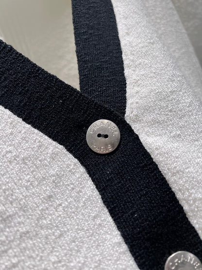 CC 26S Knit Cardigan White Linen Cotton 349016