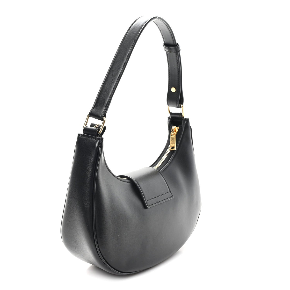 Smooth Calfskin Medium Strap Ava Triomphe Shoulder Bag Black