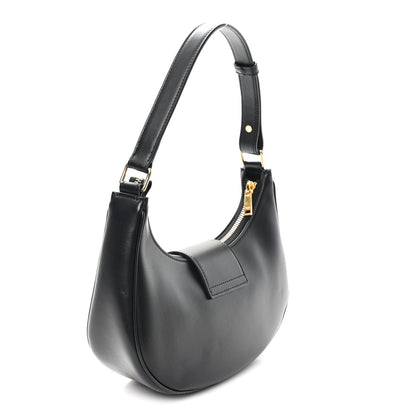 Smooth Calfskin Medium Strap Ava Triomphe Shoulder Bag Black