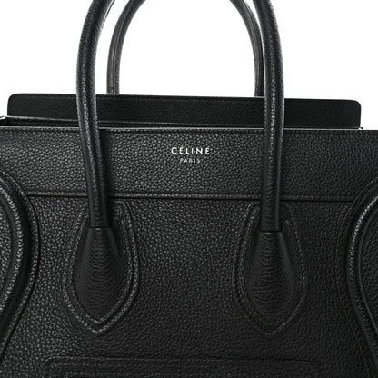 Drummed Calfskin Micro Luggage Black