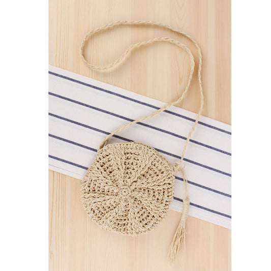 Crochet Market Bag Round Fringe Bag
