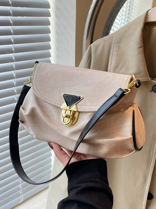 Solid Color Split-Joint Crossbody Bags