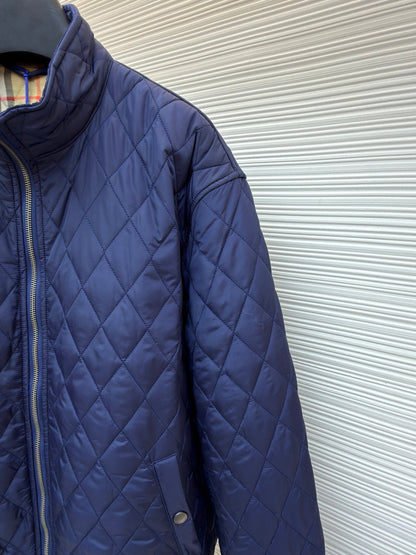 Burberry 25 Quilted Down Jacket Blue Nylon Fabric