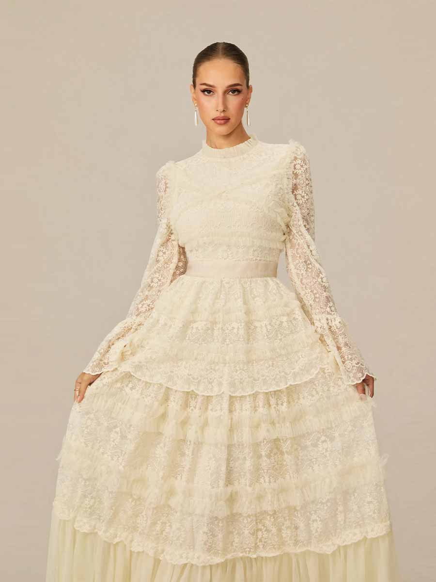 Anika Lace Tiered Maxi Dress