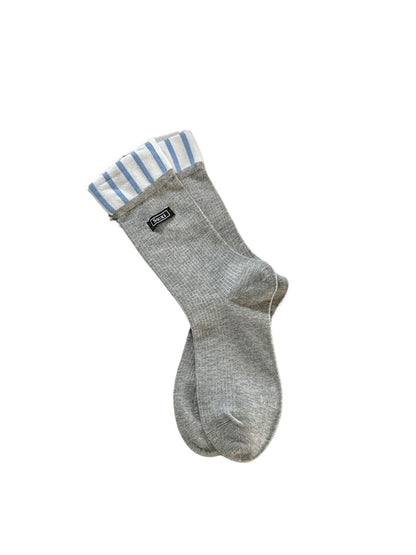 Rufia - Preppy Stripe Crew Socks - Sporty &amp; Chic