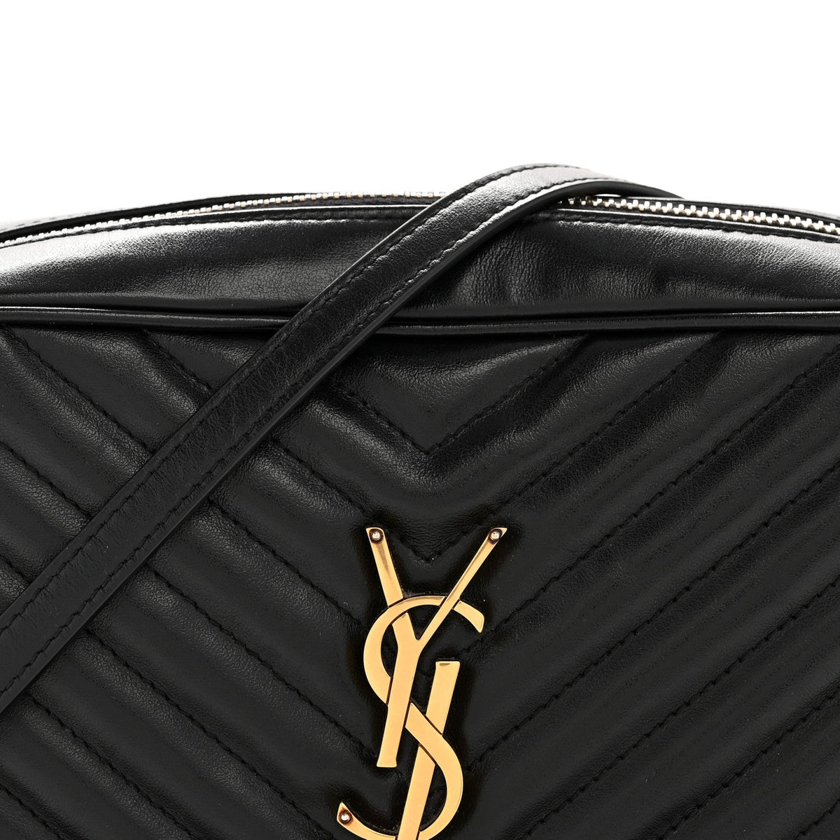 Calfskin Matelasse Monogram Lou Camera Bag Black