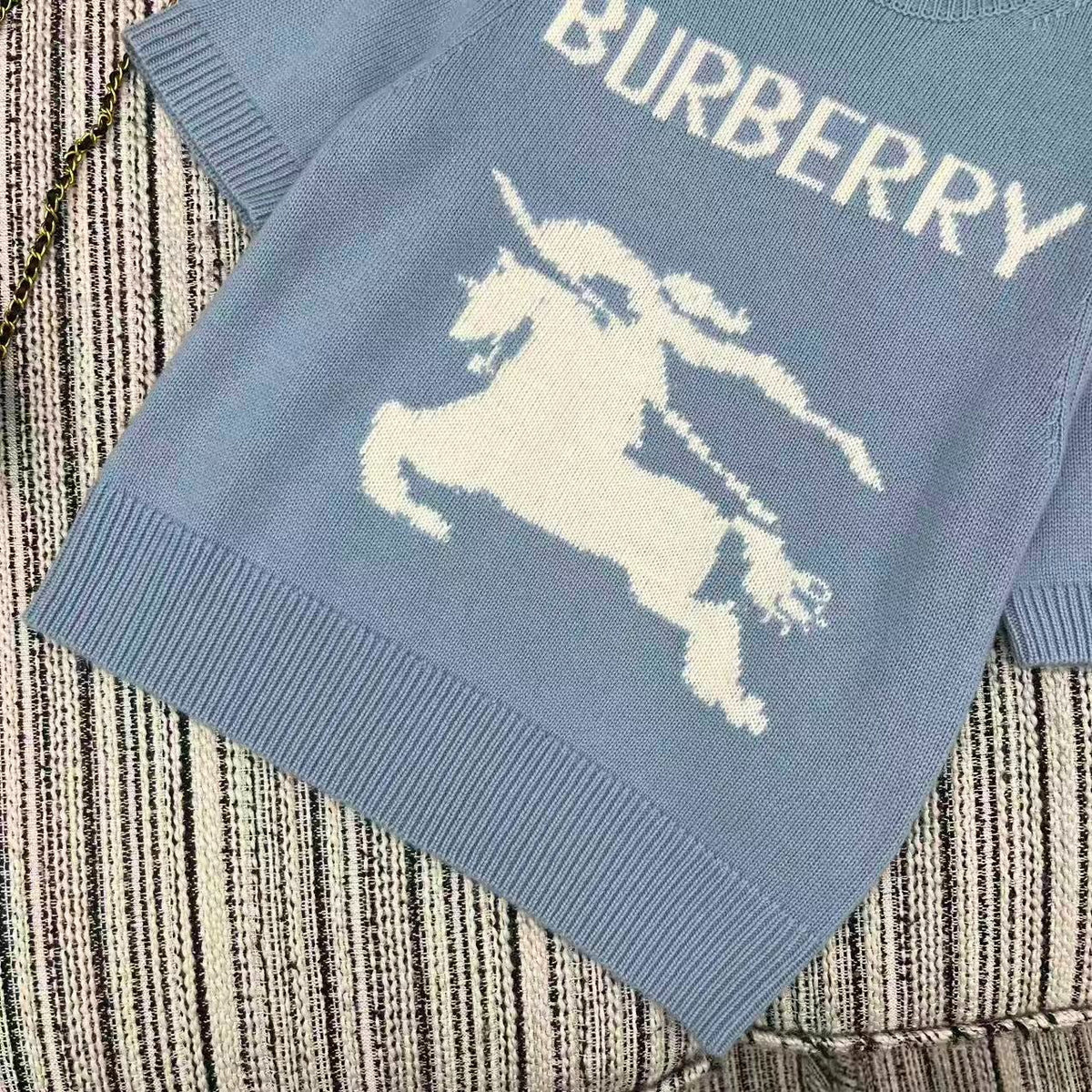 BURBERRY 25S SHORT-SLEEVED KNIT SWEATER 215