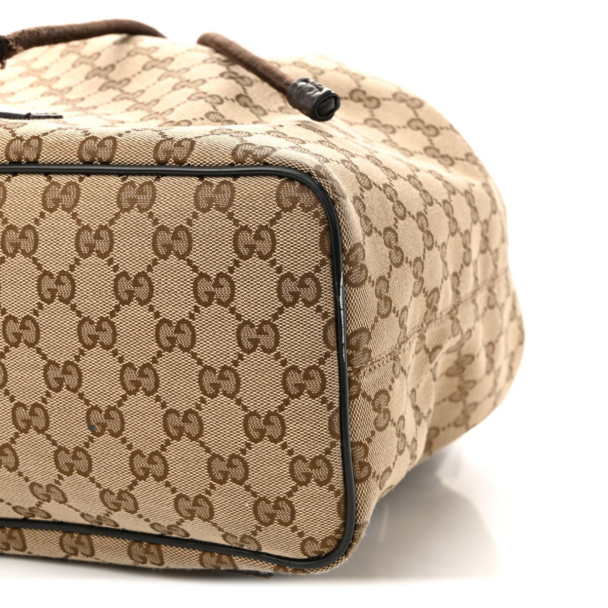 Monogram Dollar Calfskin O Drawstring Backpack Beige Ebony Testa di Moro Dark Chocolate