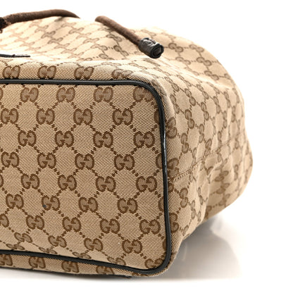 Monogram Dollar Calfskin O Drawstring Backpack Beige Ebony Testa di Moro Dark Chocolate