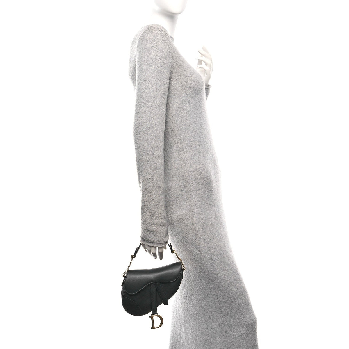 Supple Calfskin Mini Saddle Bag Black
