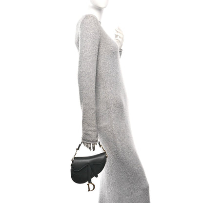 Supple Calfskin Mini Saddle Bag Black