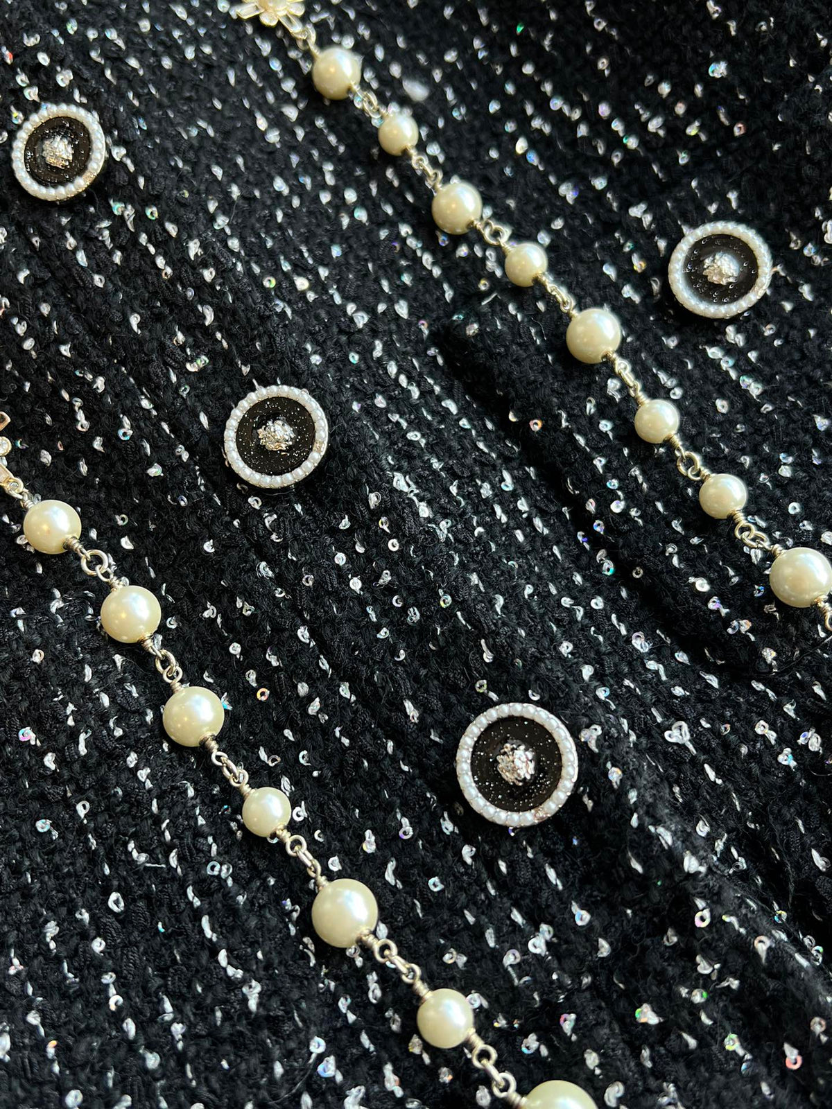 CC 25 Sequined Jacket In Black Tweed 277169