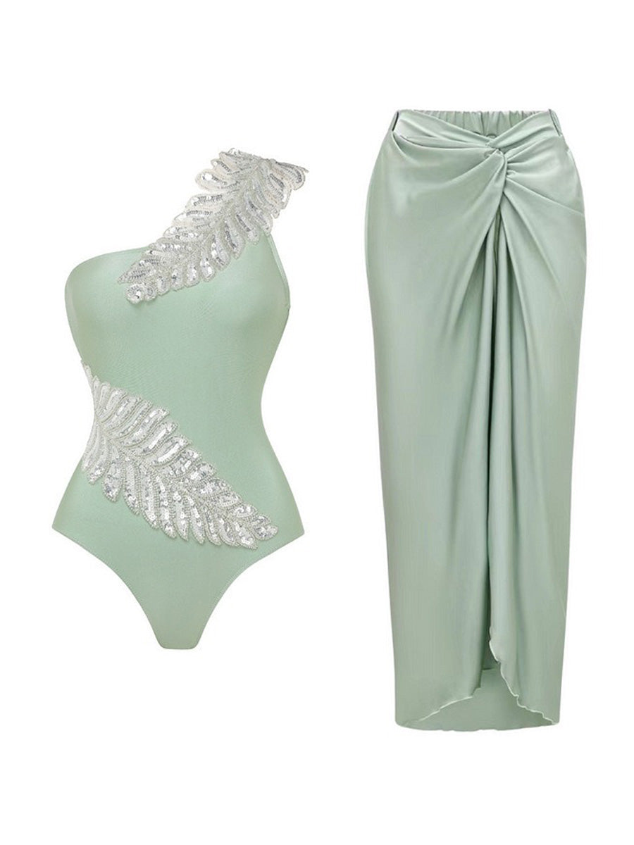 Arwen Sequin Embroidered Swimsuit Set