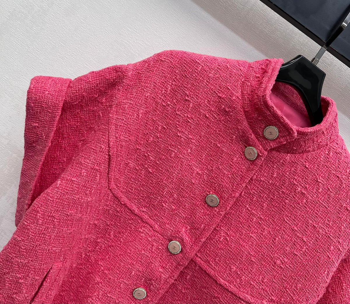 CC Jacket Short-sleeved Fuchsia Pink Cotton 350253