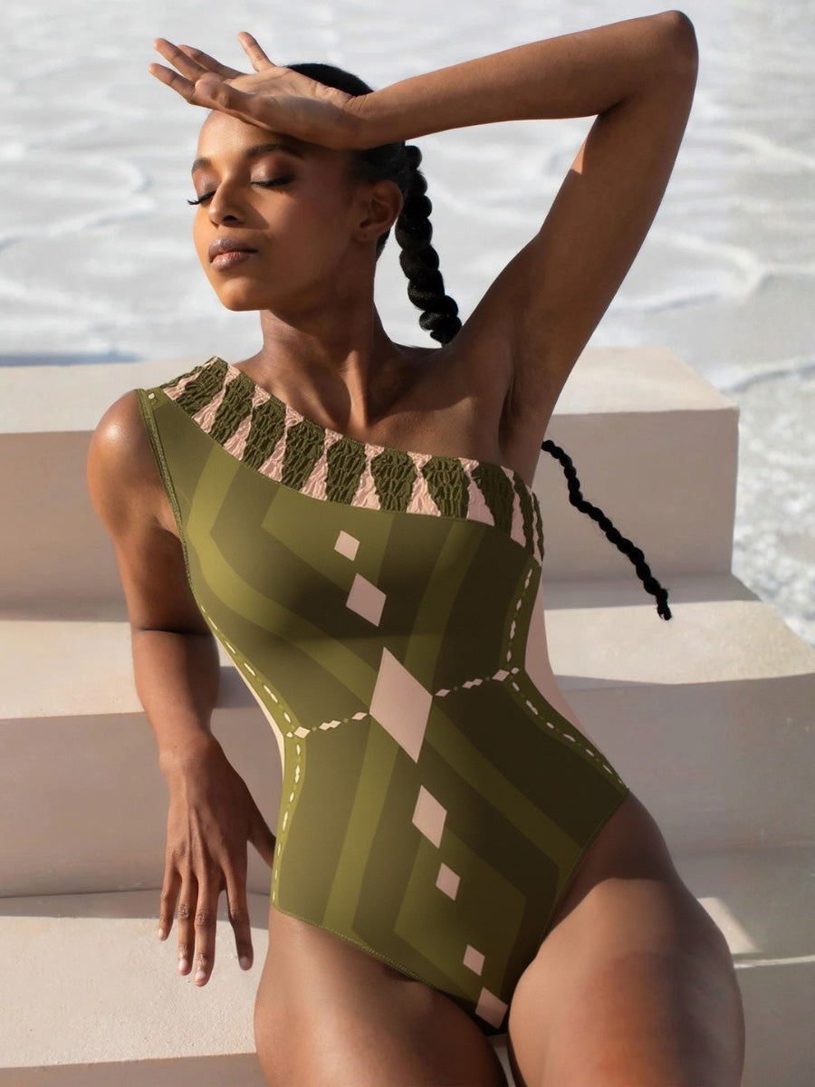 Imelda Geometric Print Swimsuit Set