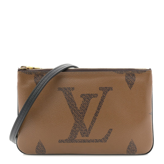 Reverse Monogram Giant Double Zip Pochette