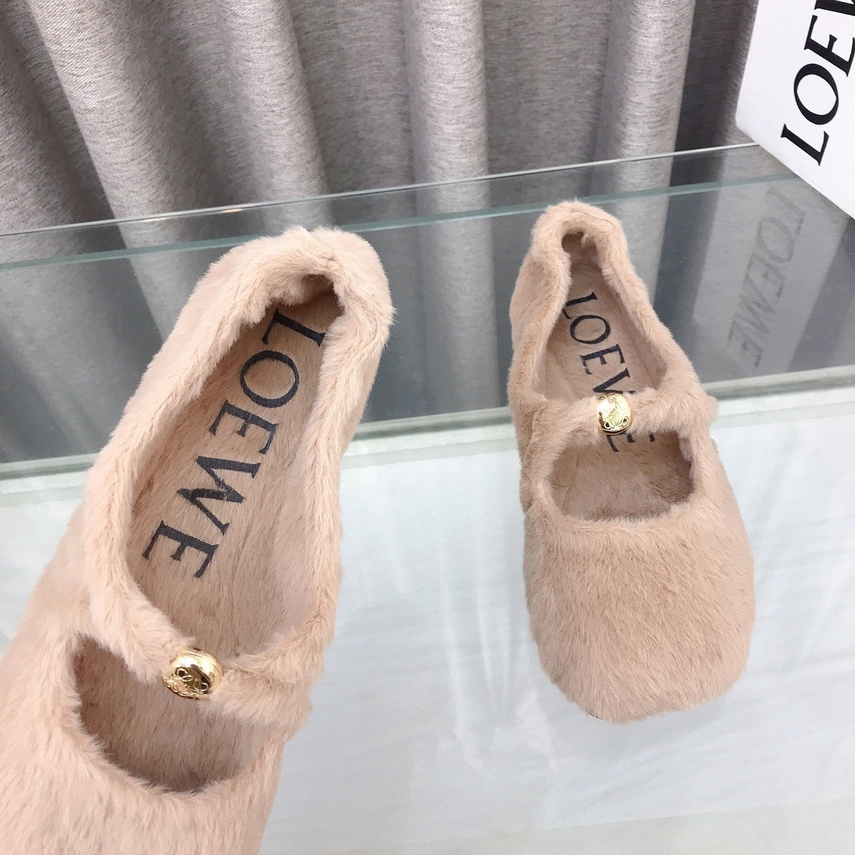 Loewe 2026 Ballet Flat Beịge in Wool 597431