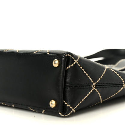 Calfskin Wild Stitch Tote Black
