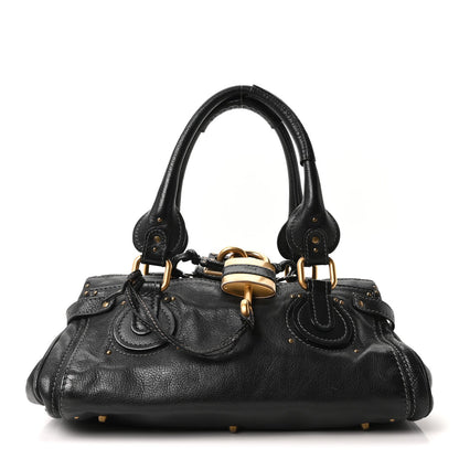 Calfskin Medium Paddington Satchel Black