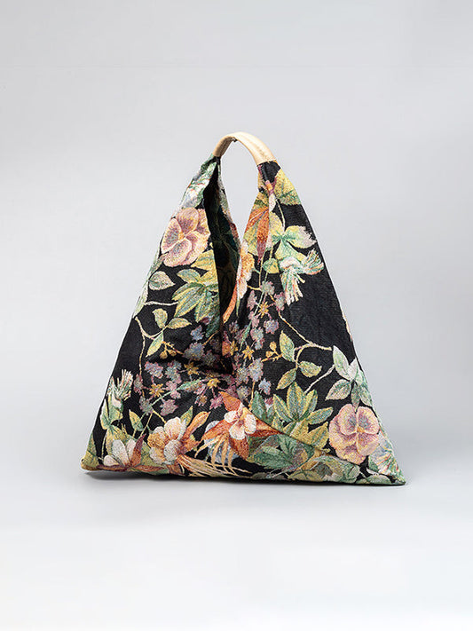 Embroidered Printed Split-Joint Underarm Canvas Bags