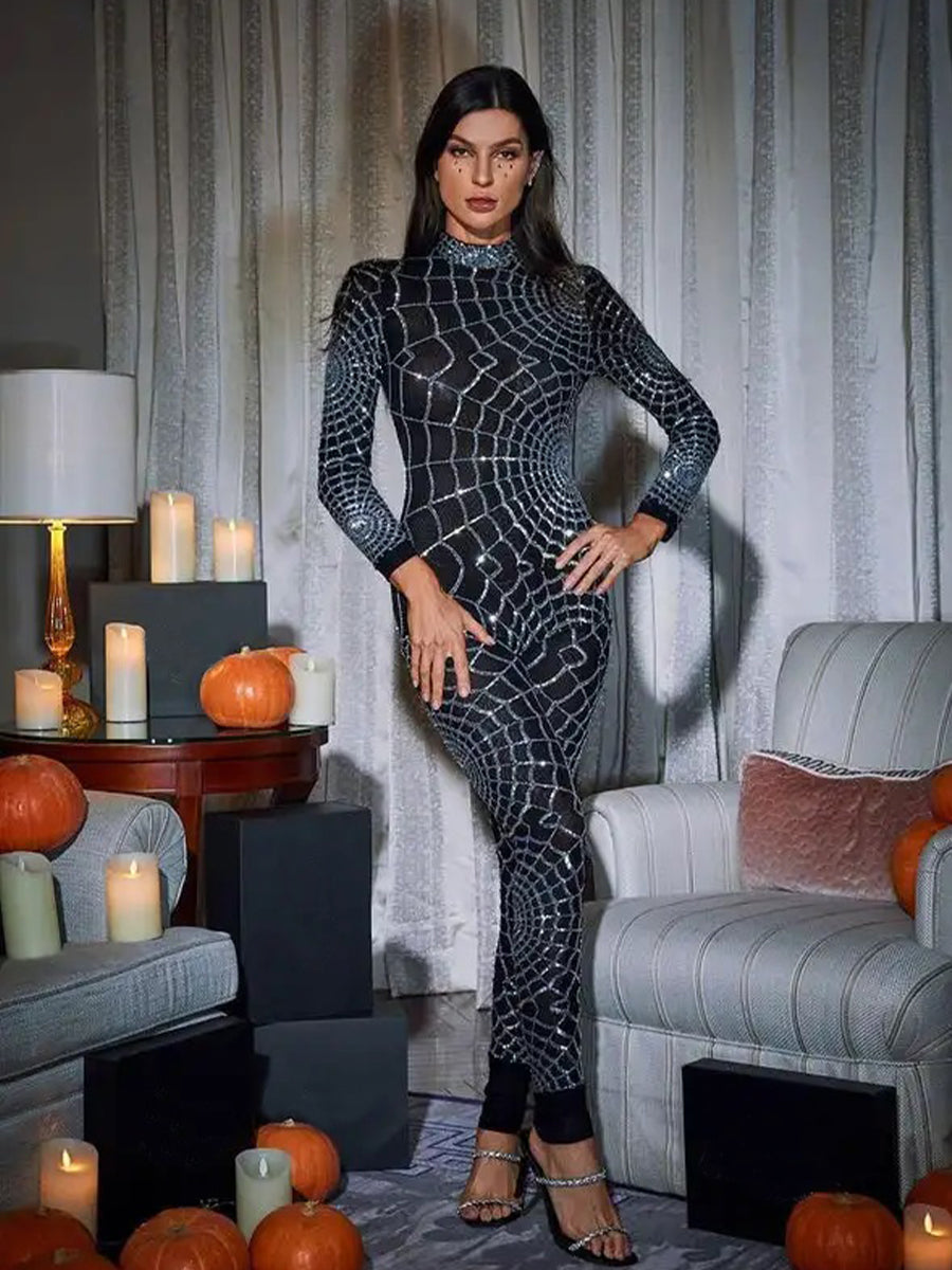 Teah Long Sleeve Cobweb Jumpsuit