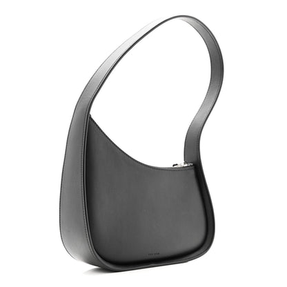 Smooth Calfskin Half Moon Shoulder Bag Black