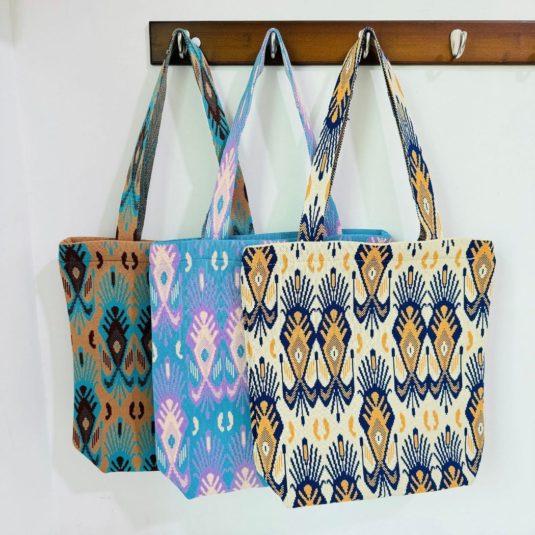 Cosbai - Atlas Print knit Shoulder Bag - Spacious &amp; Vintage