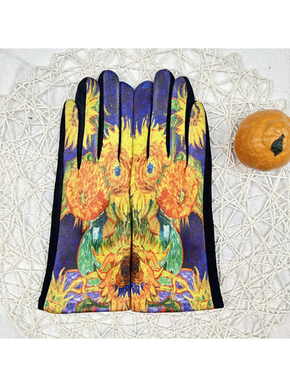 Gloving - Winter Touchscreen Gloves with Oil Painting Print