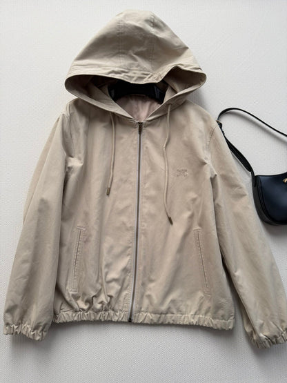 Celine 26ss Khaki Hooded Trench Coat in Cotton