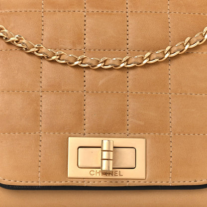 Lambskin Chocolate Bar Accordion Reissue Flap Beige
