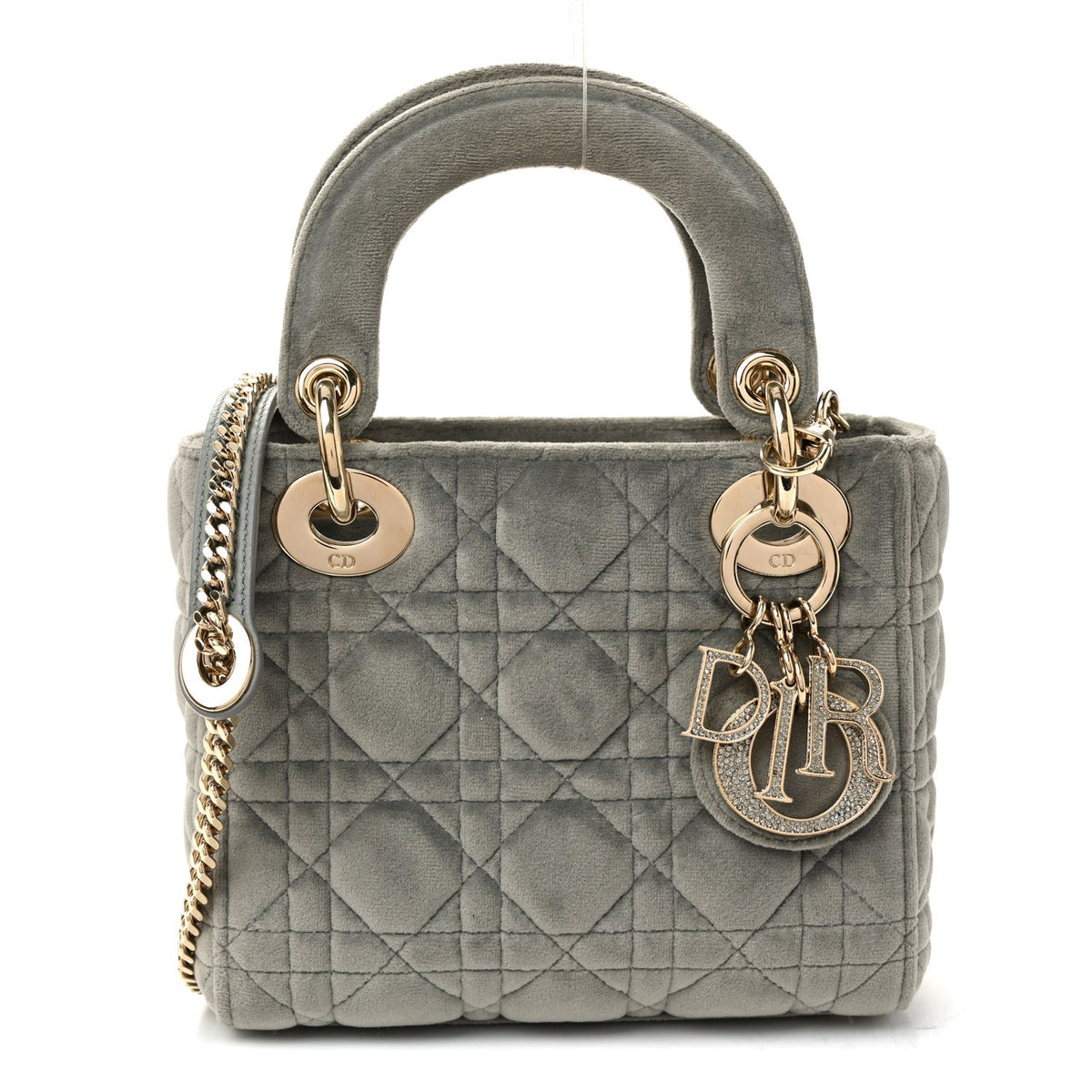 Velvet Mini Lady Dior Gray