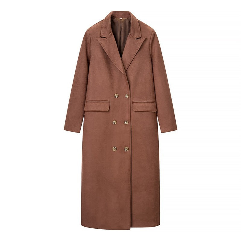 Long Plush Texture Trench Coat