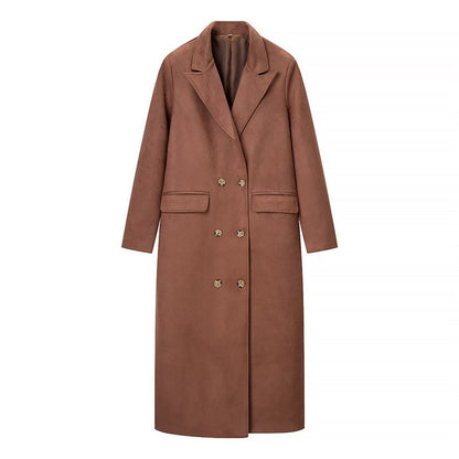 Long Plush Texture Trench Coat