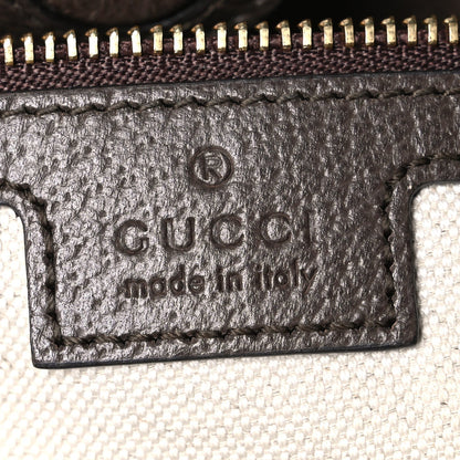 GG Supreme Monogram Textured Dollar Calfskin Web Large Ophidia Bucket Shoulder Bag Beige Ebony New Acero