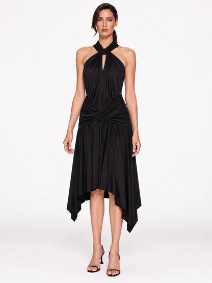 Anastasia Draped Halter Mini Dress