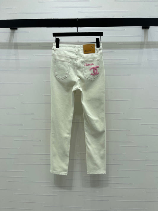 CC Slim-Fit Jeans White Pink Denim 343627