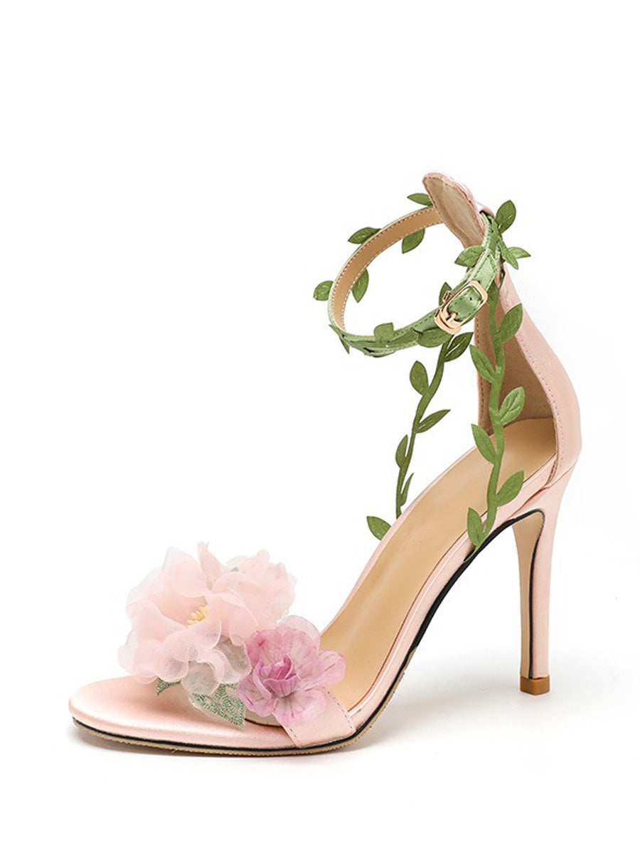 Nicolette Pastoral Style Chiffon Sandals