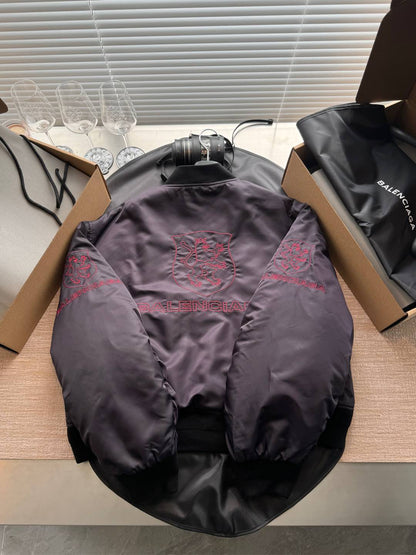 Balenciaga 25 Down Jackets Charcoal Purple Polyester 0028