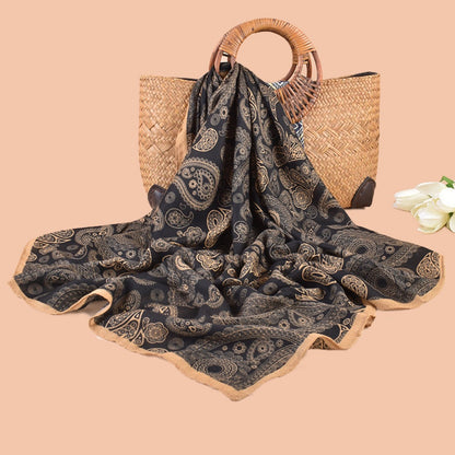 Scarvii - Classic Vintage Paisley Square Scarf - 35inch