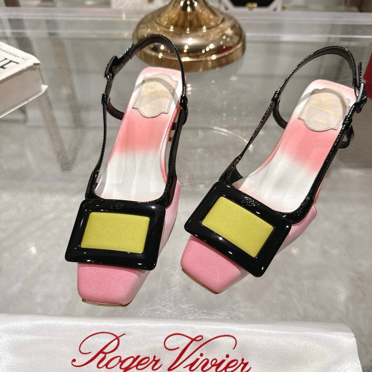 Viv 25 Slingback Pink White Italian Leather 300783