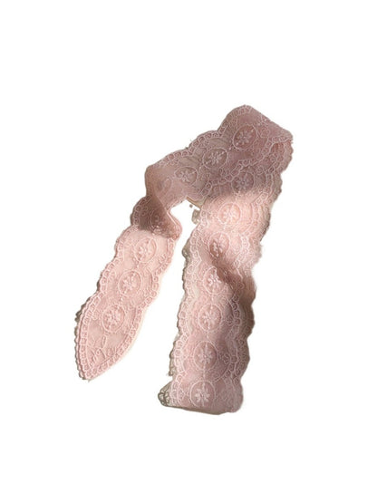 Haila - Lace Embroidered Sheer Scarf Headband - Elegant &amp; Versatile