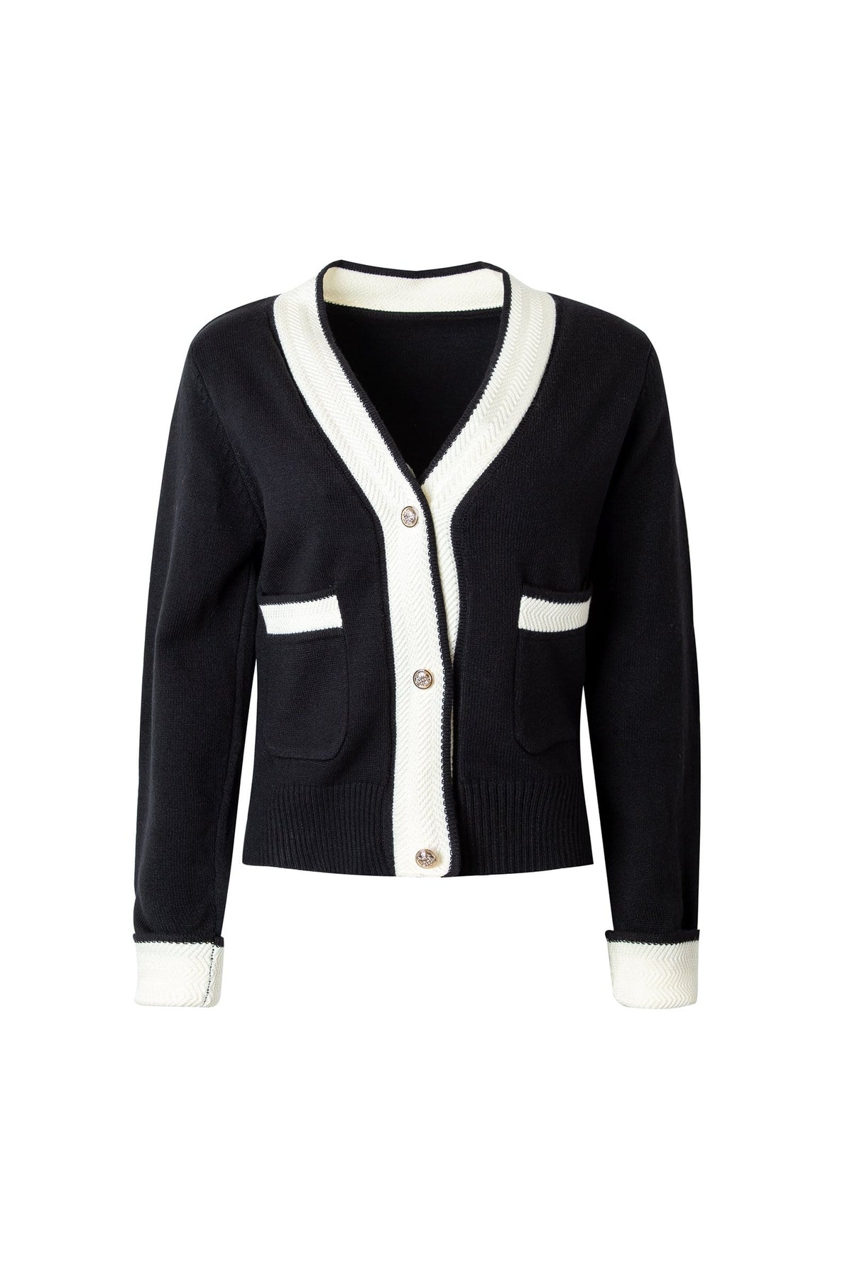 Adelyn Black Pocketed Cardigan