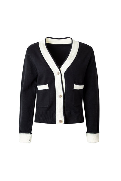 Adelyn Black Pocketed Cardigan