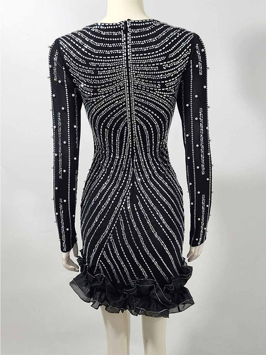 Sienna Diamond Bubble Bead Mini Dress