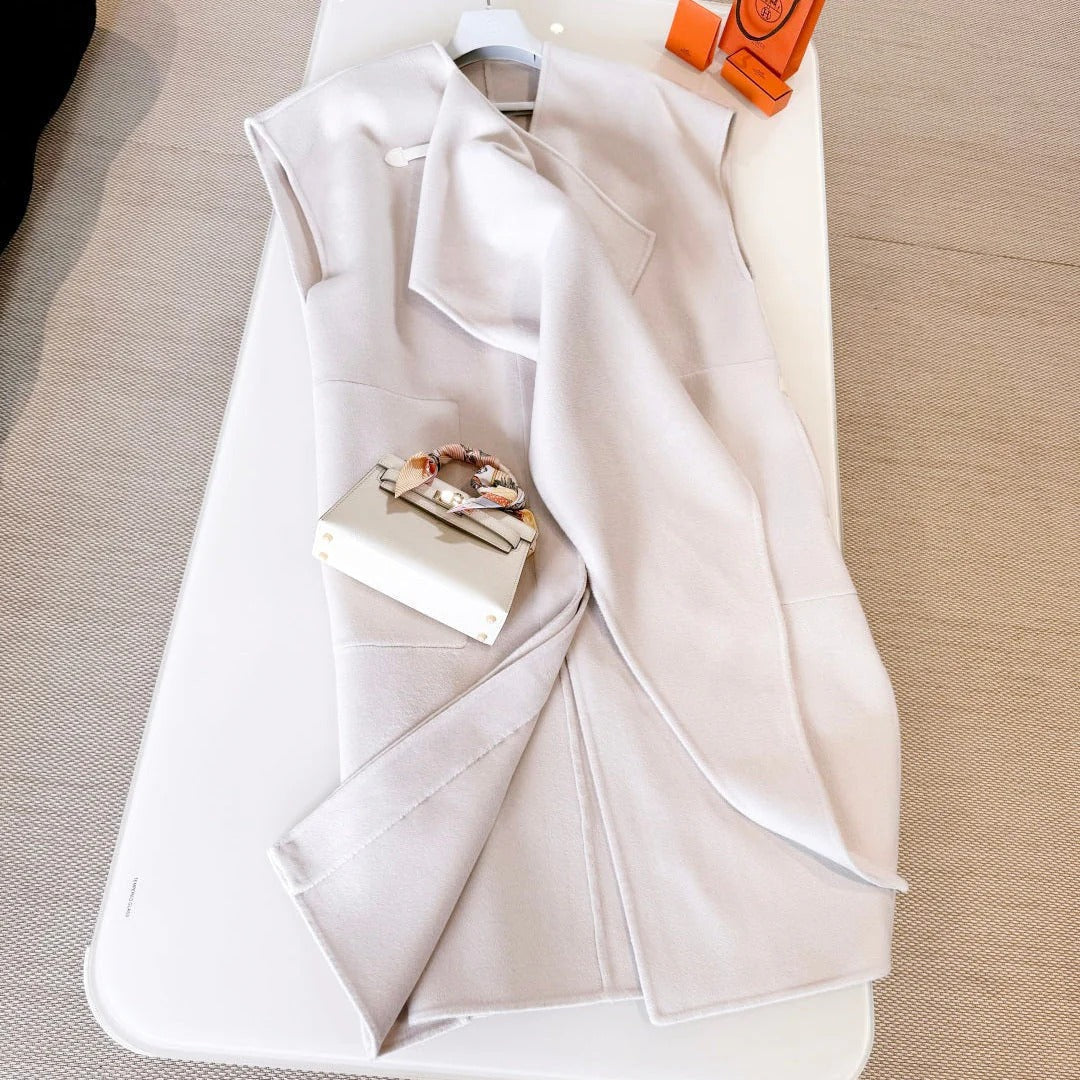 HERMES 25S REVERSIBLE SLEEVELESS COAT 258