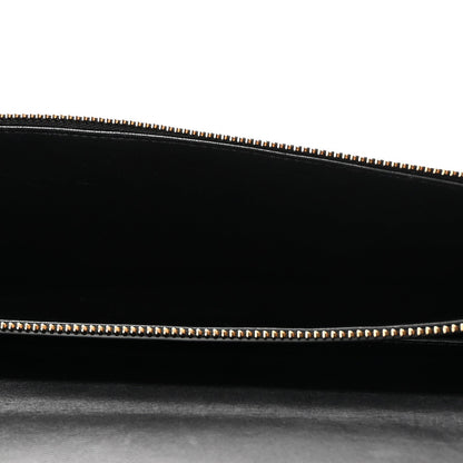 Triomphe Canvas Calfskin Cartable Small Briefcase Black